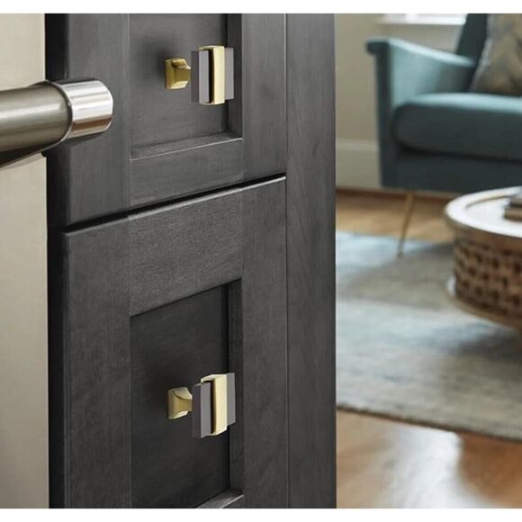 Amerock Overton 1-3/8 Inch Rectangular Cabinet Knobs BP36680BMBG10 Lot Of 4 NEW - Picture 2 of 7